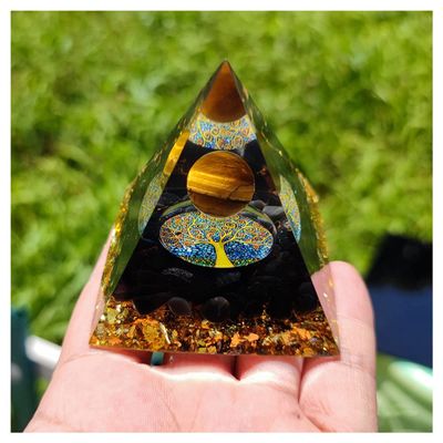 ZTBH Crystal Pyramid Orgone Pyramid Amethyst Peridot Healing Crystals (Color : A-6cm)