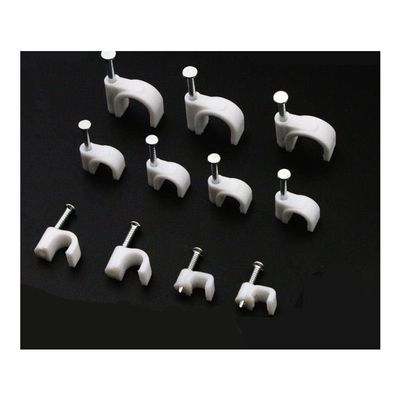 100pcs Cable Fixed 8mm Flat or Round or Circle Path Cable Clips with Nail Wire U Circle Cable Clamp with Nail