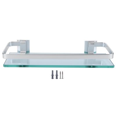 Alvinlite Shower Caddy Bathroom Shelf, WallMounted Toilet Glass Shelf, Storage Organizer Rack for Home