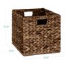 Best Choice Products 10.5x10.5in Pack of 5 Cube Storage Baskets, Water Hyacinth Multipurpose Collapsible Organizers, Handwoven Laundry Totes for Laundry, Living Room, Kids Room & Nursery - Brown view 2