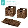 Best Choice Products 10.5x10.5in Pack of 5 Cube Storage Baskets, Water Hyacinth Multipurpose Collapsible Organizers, Handwoven Laundry Totes for Laundry, Living Room, Kids Room & Nursery - Brown view 3