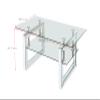 Yoglad 39.4" inch Coffee Table, Transparent Tempered Glass Accent Table with Double Layer, Rectangular Metal Frame Tea Table with Shelves, Home Dcor for Living Room, Dining Room (Silver) view 2