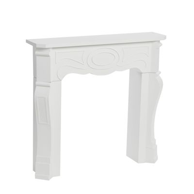Creative Co-Op Small Victorian Decorative Fireplace Mantel, Flat Paintable White