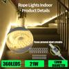 FOEERS 33FT 360 LED Rope Lights Outdoor - Connectable Waterproof Flexible Tube Lighting for Deck, Patio, Garden, Stair Railing & Above Cabinet Decor(Warm White) view 3
