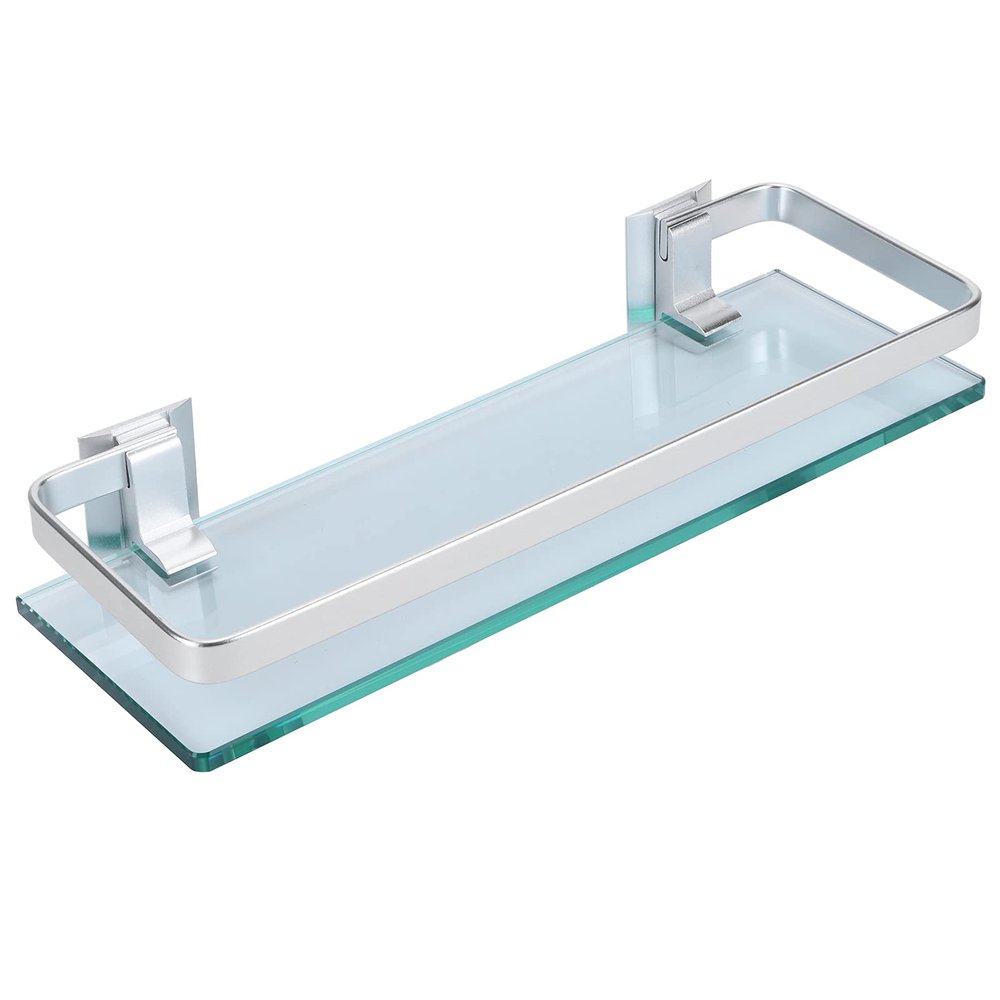 Alvinlite Shower Rack Bathroom Shower Shelf, Toilet Glass Shelf WallMounted Storage Organizer for Kitchen Home