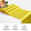 12 Pack Satin Table Runner 12 x 108 Inch Long Satin Table Runners for Wedding Banquet Graduations Birthday Party Decoration (Yellow) view 4