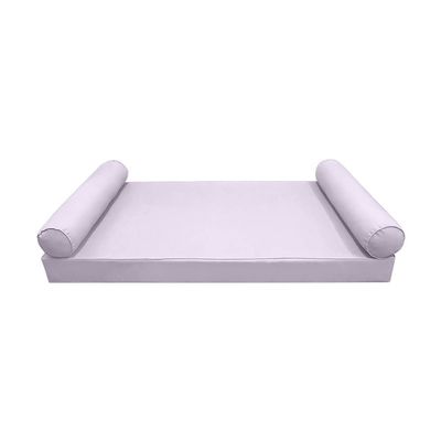 Prolinemax Style5 Full Size 3PC Pipe Trim Outdoor Daybed Mattress Cushion Bolster Pillow Slip Cover Complete Set AD107