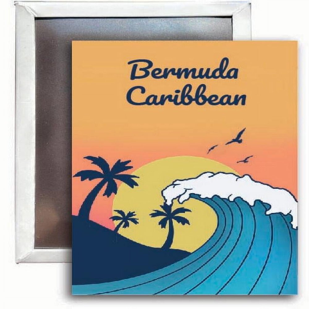 Bermuda Caribbean Souvenir 2x3 Fridge Magnet Wave Design