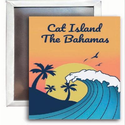Cat Island The Bahamas Souvenir 2x3 Fridge Magnet Wave Design