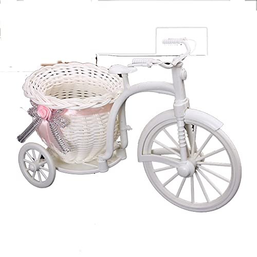 jinyi2016SHOP Furnishing Crafts Bicycle Decorative Flower Basket Wedding Decoration Plastic Tricycle Design Flower Pot Storage Basket Party Decoration Pot Living Room Sculpture