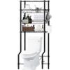 Folews Bathroom Organizer Over The Toilet Storage, 4-Tier Metal Bathroom Over Toilet Storage Shelf Rack Freestanding Space Saver with Adjustable Shelves and Baskets, Black