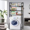 Folews Bathroom Organizer Over The Toilet Storage, 4-Tier Metal Bathroom Over Toilet Storage Shelf Rack Freestanding Space Saver with Adjustable Shelves and Baskets, Black view 4