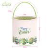 LessMo Easter Bunny Basket Egg Buckets Gifts Tote Bags, Canvas Cotton Green Cute Personalized Egg Hunt Basket Stuffers for Easter Party view 2