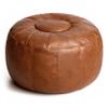 Thgonwid Unstuffed Moroccan Ottoman Pouf Cover, Ottoman Footstool Storage Solution, Bean Bag Chair, Foot Rest, Brown view 1