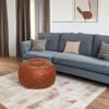 Thgonwid Unstuffed Moroccan Ottoman Pouf Cover, Ottoman Footstool Storage Solution, Bean Bag Chair, Foot Rest, Brown view 2