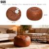 Thgonwid Unstuffed Moroccan Ottoman Pouf Cover, Ottoman Footstool Storage Solution, Bean Bag Chair, Foot Rest, Brown view 3