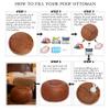 Thgonwid Unstuffed Moroccan Ottoman Pouf Cover, Ottoman Footstool Storage Solution, Bean Bag Chair, Foot Rest, Brown view 4