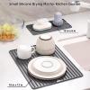 Amyandone Dish Drying Mat, Flexible Silicone Drying Mat for Kitchen Counter, Heat Resistant Silicone Trivet for Countertop Protector, Super Thick Non-Slip Dish Drying Pad for Under Rack, 12 x 16 view 3