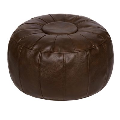 Thgonwid Unstuffed Moroccan Ottoman Pouf Cover, Ottoman Footstool Storage Solution, Bean Bag Chair, Foot Rest, Deep Coffee