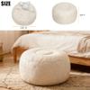 Thgonwid Unstuffed Moroccan Ottoman Pouf Cover, Ottoman Footstool Storage Solution, Bean Bag Chair, Foot Rest, Ivory White view 3