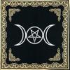 THE ART BOX Altar Tarot Cloths 36x36 Inch- Triple Goddess Pentagram Witchcraft Supplies Large Black Gold Sacred Tablecloth Spread Square Alter Pagan Spiritual Celestial Deck Cloth with Fringes view 2