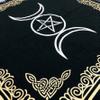 THE ART BOX Altar Tarot Cloths 36x36 Inch- Triple Goddess Pentagram Witchcraft Supplies Large Black Gold Sacred Tablecloth Spread Square Alter Pagan Spiritual Celestial Deck Cloth with Fringes view 4