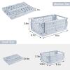Weraher Plastic Baskets for Desk Organizing, Drawer Organizer, 2 Medium+2 Small Durable Folding Storage Crate for Home Kitchen Classroom Office Bedroom and Bathroom (Pink) view 2