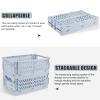 Weraher Plastic Baskets for Desk Organizing, Drawer Organizer, 2 Medium+2 Small Durable Folding Storage Crate for Home Kitchen Classroom Office Bedroom and Bathroom (Pink) view 4