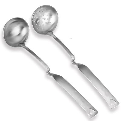 12.2 Inch Stainless Steel Tablespoon Can Hang Hot Pot Tools Kitchen Cookware 2 Pieces 1 Piece Tablespoon + 1 Piece Colander (Size : X-Small)