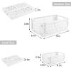 Weraher Plastic Storage Baskets for Desk Organizing, Office Drawer Organizer, 2 Medium+2 Small Durable Folding Storage Crate for Home Kitchen Classroom Office Bedroom and Bathroom Storage (White) view 2