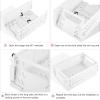 Weraher Plastic Storage Baskets for Desk Organizing, Office Drawer Organizer, 2 Medium+2 Small Durable Folding Storage Crate for Home Kitchen Classroom Office Bedroom and Bathroom Storage (White) view 3
