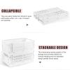 Weraher Plastic Storage Baskets for Desk Organizing, Office Drawer Organizer, 2 Medium+2 Small Durable Folding Storage Crate for Home Kitchen Classroom Office Bedroom and Bathroom Storage (White) view 4
