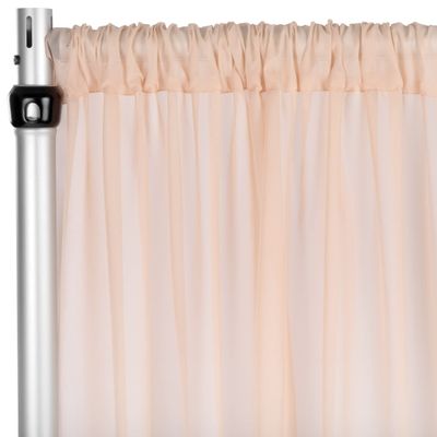 CVL 1 Pc, Chiffon Curtain Drape 12Ft H x 58" W Panel - Blush/Rose Gold for Wedding, Graduation, Quinceanera, Birthday, and Bridal Shower