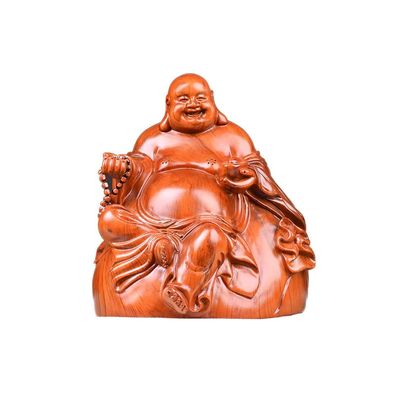 Buddha Statue Buddha Statue Solid Wood Lucky Laughing Buddha Statues Feng Shui Buddha Statue for Money and Wealths Home Art Decor 7.88 Inches Art Deco Gifts (Color : B)