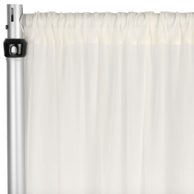CVL 1 Pc, Chiffon Curtain Drape 12Ft H x 58" W Panel - Ivory for Wedding, Graduation, Quinceanera, Birthday, and Bridal Shower