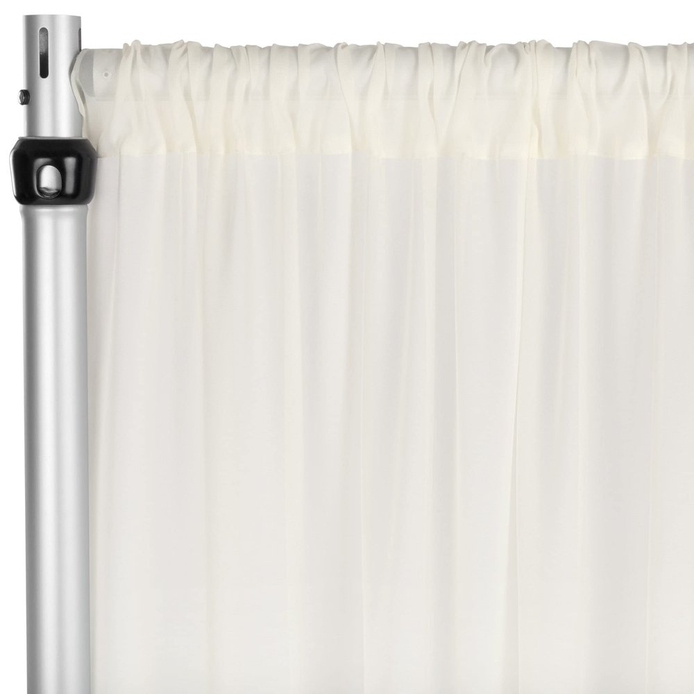 CVL 1 Pc, Chiffon Curtain Drape 12Ft H x 58" W Panel - Ivory for Wedding, Graduation, Quinceanera, Birthday, and Bridal Shower