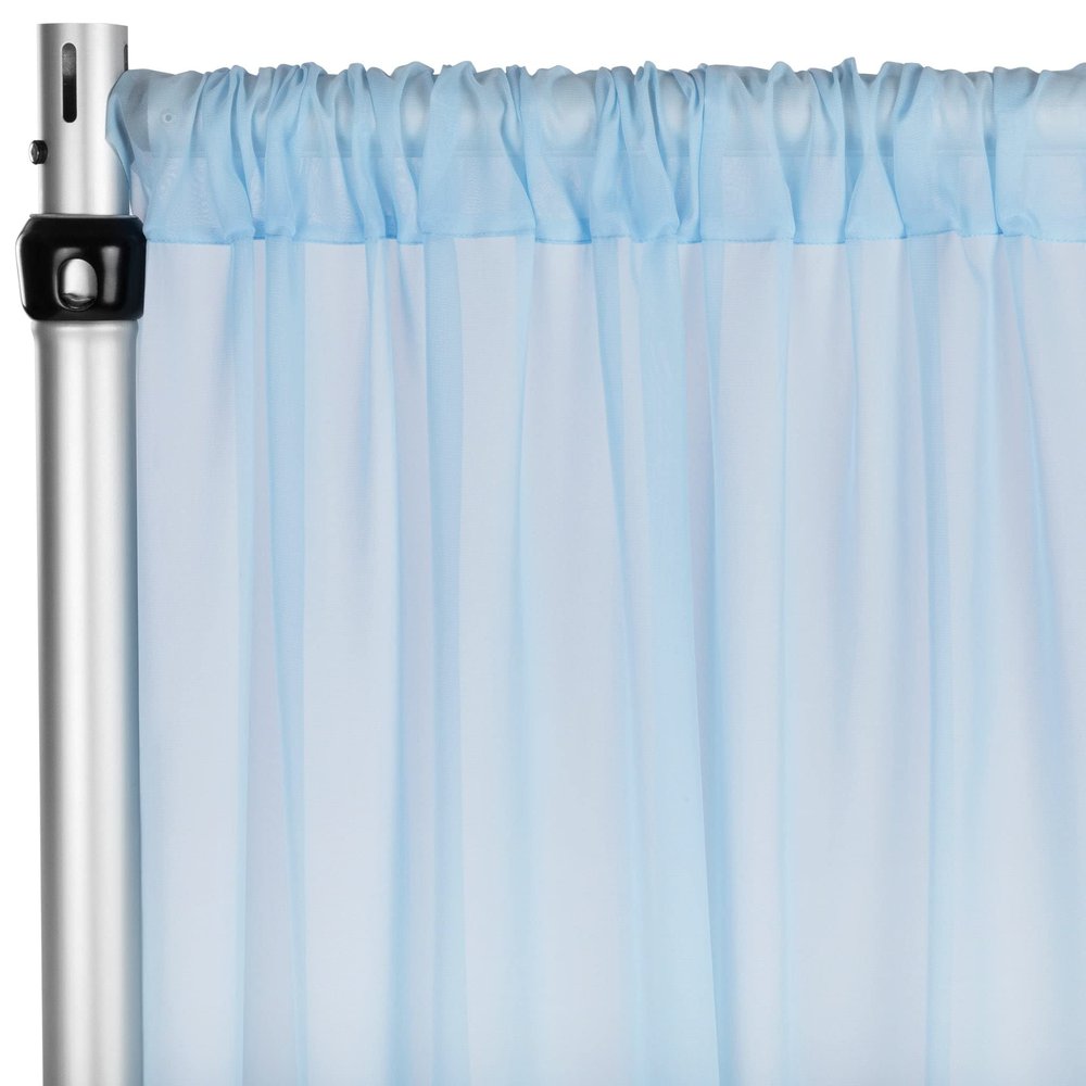 CVL 1 Pc, Chiffon Curtain Drape 12Ft H x 58" W Panel - Baby Blue for Wedding, Graduation, Quinceanera, Birthday, and Bridal Shower