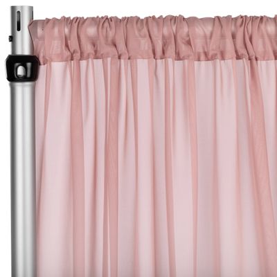 CVL 1 Pc, Chiffon Curtain Drape 14Ft H x 58" W Panel - Dusty Rose/Mauve for Wedding, Graduation, Quinceanera, Birthday, and Bridal Shower