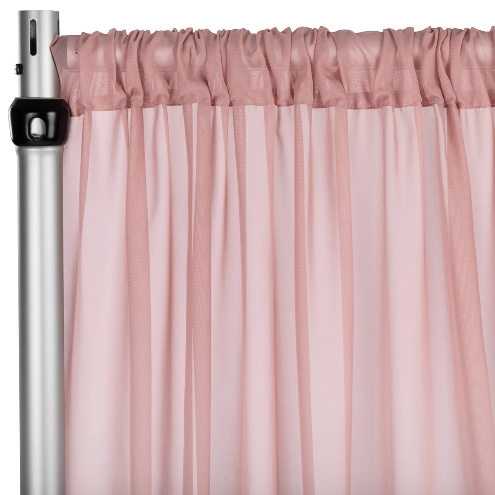 CVL 1 Pc, Chiffon Curtain Drape 14Ft H x 58" W Panel - Dusty Rose/Mauve for Wedding, Graduation, Quinceanera, Birthday, and Bridal Shower