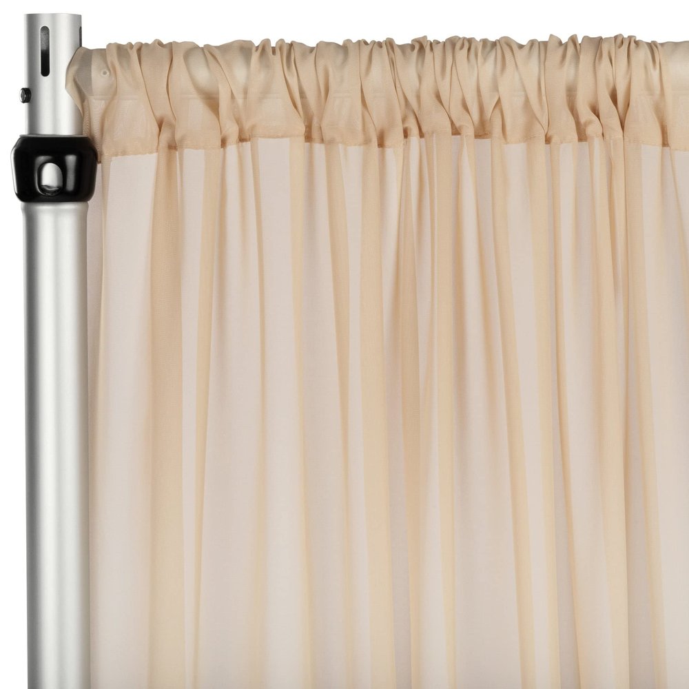 CVL 1 Pc, Chiffon Curtain Drape 10Ft H x 58" W Panel - Champagne for Wedding, Graduation, Quinceanera, Birthday, and Bridal Shower