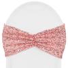 CVL 1 Pc, Glitz Ruffle Sequin Spandex Chair Band Sash - Dusty Rose/Mauve for Wedding, Baby Shower, Anniversary Party, Quinceanera view 1