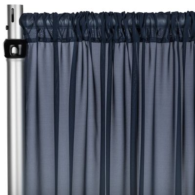 CVL 1 Pc, Chiffon Curtain Drape 12Ft H x 58" W Panel - Navy Blue for Wedding, Graduation, Quinceanera, Birthday, and Bridal Shower