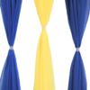 1 Pc, Sheer Voile Flame Retardant (Fr) 14Ft H x 118" W Drape/Backdrop Curtain Panel - Royal Blue Machine Washable Cold & Low Heat for Wedding, Birthday, Shower, Tradeshow, or Events view 2