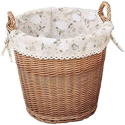 Dongng Laundry Basket with Lid Wicker Rattan Weave Capacity Laundry Basket with Cotton and Linen Lining, Clothes Storage Basket Laundry Hamper Washing Bin with Handles Home Essentials
