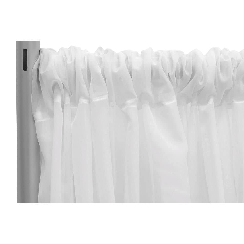 1 Pc, Sheer Voile Flame Retardant (Fr) 14Ft H x 118" W Drape/Backdrop Curtain Panel - White Machine Washable Cold & Low Heat for Wedding, Birthday, Shower, Tradeshow, or Events