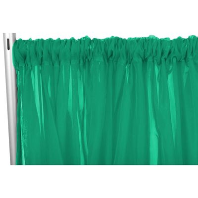1 Pc, Sheer Voile Flame Retardant (Fr) 10Ft H x 118" W Drape/Backdrop Curtain Panel - Emerald Green Machine Washable Cold & Low Heat for Wedding, Birthday, Shower, Tradeshow, or Events