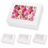Moretoes 48pcs Cookie Boxes with Window, 8x6x2.5 Inch 3 Style Pastry Boxes for Treat, Chocolate Covered Strawberries, Candy, Muffins, Donuts view 1