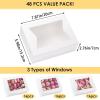 Moretoes 48pcs Cookie Boxes with Window, 8x6x2.5 Inch 3 Style Pastry Boxes for Treat, Chocolate Covered Strawberries, Candy, Muffins, Donuts view 2