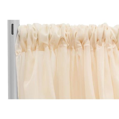 1 Pc, Sheer Voile Flame Retardant (Fr) 14Ft H x 118" W Drape/Backdrop Curtain Panel - Champagne Machine Washable Cold & Low Heat for Wedding, Birthday, Shower, Tradeshow, or Events