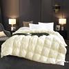 XQKXHZ Goose Down Comforter Duvet Insert, Pinch Pleat Comforter for All Seasons Cozy & Warm Comforter, Luxurious Winter Soft and Breathable Down Duvet, 150x200cm- 3.5kg,Beige view 1